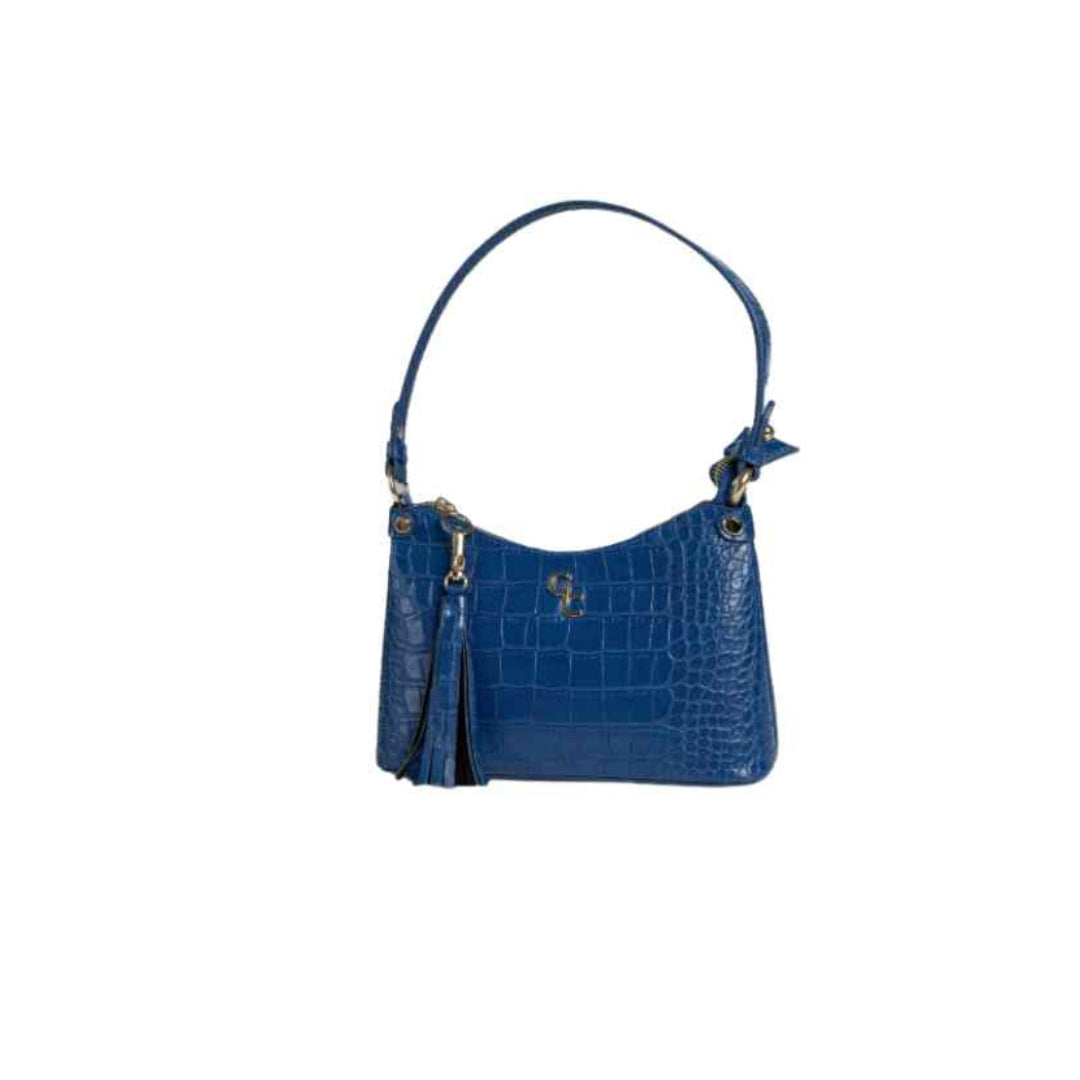 Galway – Mini Shoulder Bag in Atlantic Blue Croc Detail