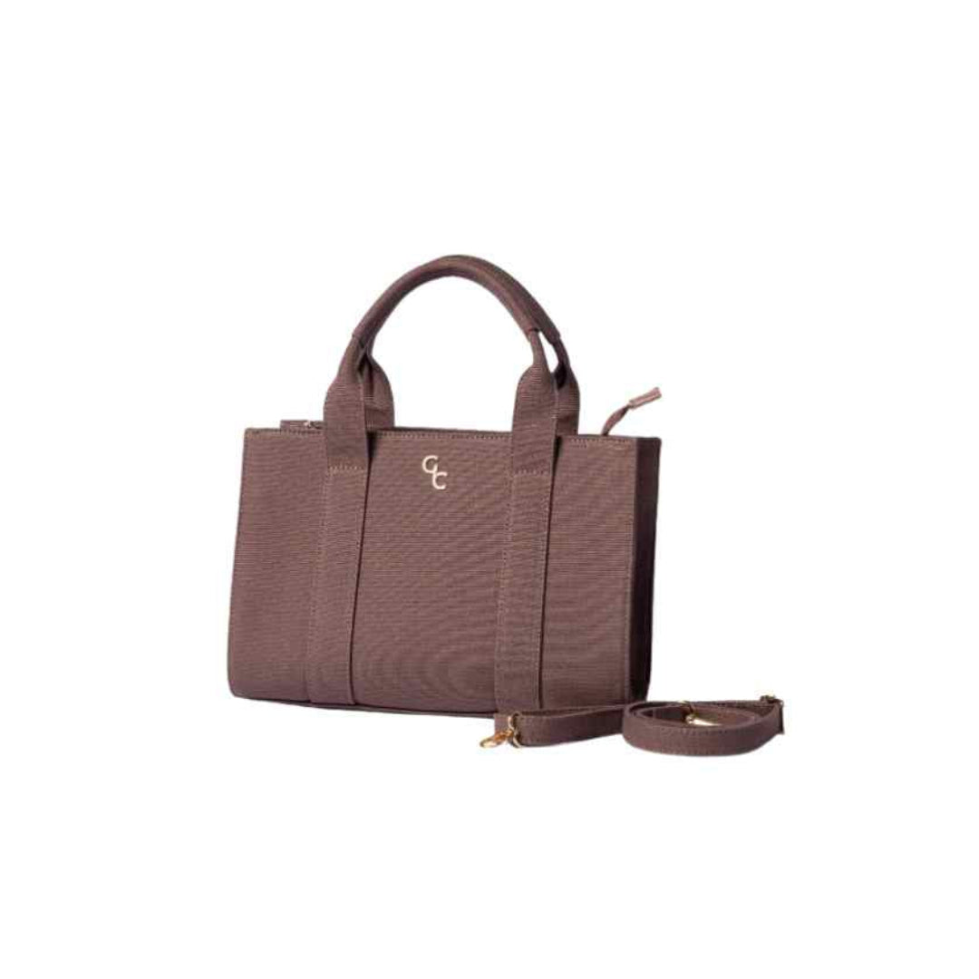 Galway – Medium Tote in Mauve Taupe Canvas