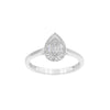 Sterling Silver Pear‑Shaped CZ Halo Ring