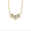 Gold‑Plated Sterling Silver Triple CZ Necklace