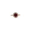 18ct Rose Gold Garnet & Natural Diamond Floral Ring