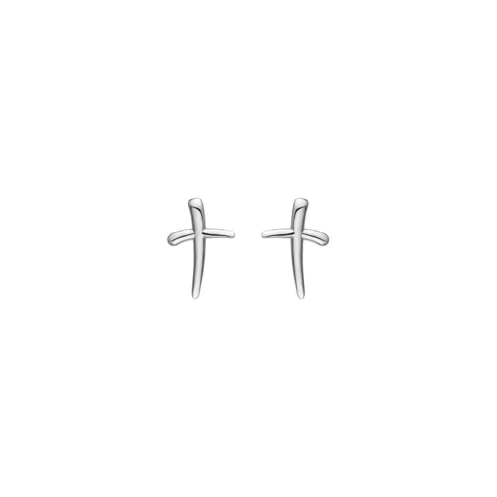Mini Cross Stud Earrings – Sterling Silver