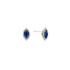 Marquise Sapphire Halo Stud Earrings – Sterling Silver