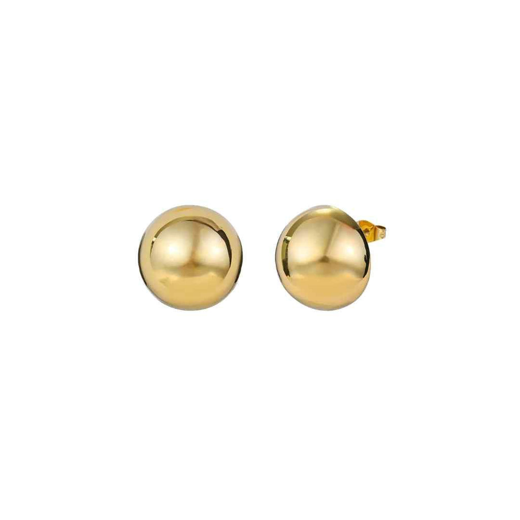 Gold‑Plated Half Ball Stud Earrings – Sterling Silver