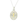 Communion Chalice Oval Pendant – Sterling Silver & Gold Plated