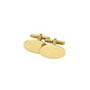 Gold‑Plated Oval Stone Cufflinks