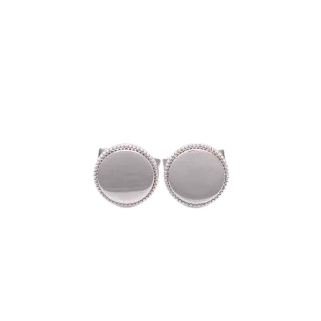 Sterling Silver Beaded-Edge Cufflinks