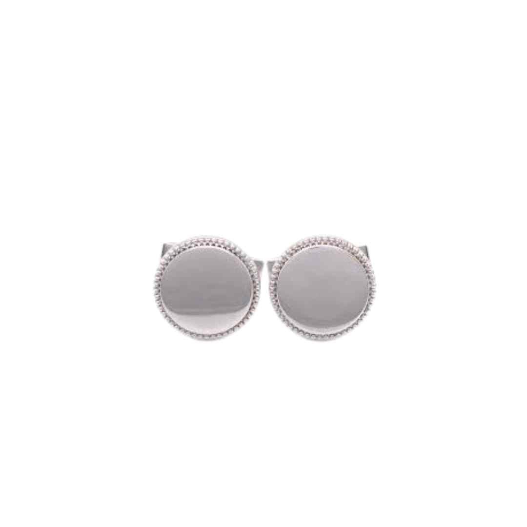 Sterling Silver Beaded-Edge Cufflinks