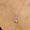 Sterling Silver CZ Claddagh August Birthstone Pendant