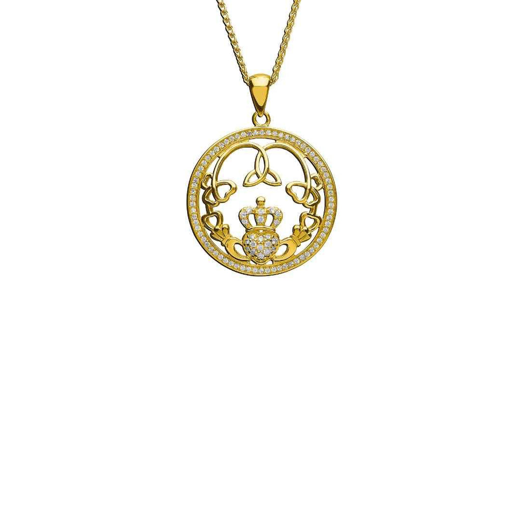 Boru Trinity & Claddagh Pendant