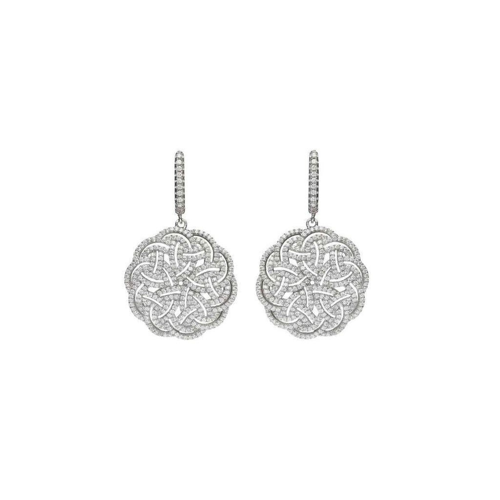 Boru Celtic Knot CZ Drop Earrings