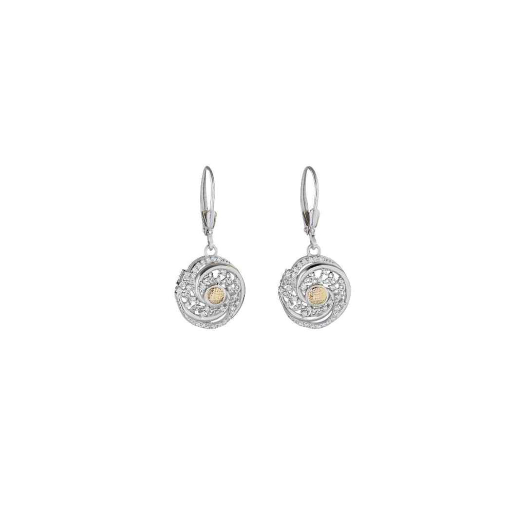 Boru Celtic Swirl CZ Drop Earrings