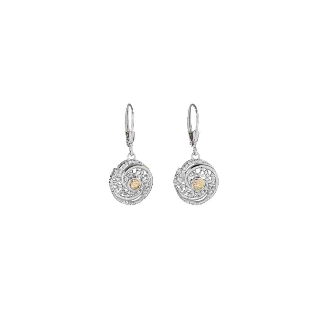 Boru Celtic Swirl CZ Drop Earrings