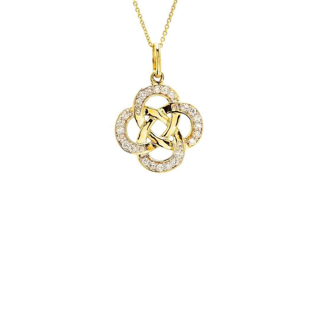 14ct Gold Diamond Celtic Love Knot Pendant