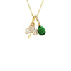 14ct Gold Diamond & Malachite Shamrock Pendant