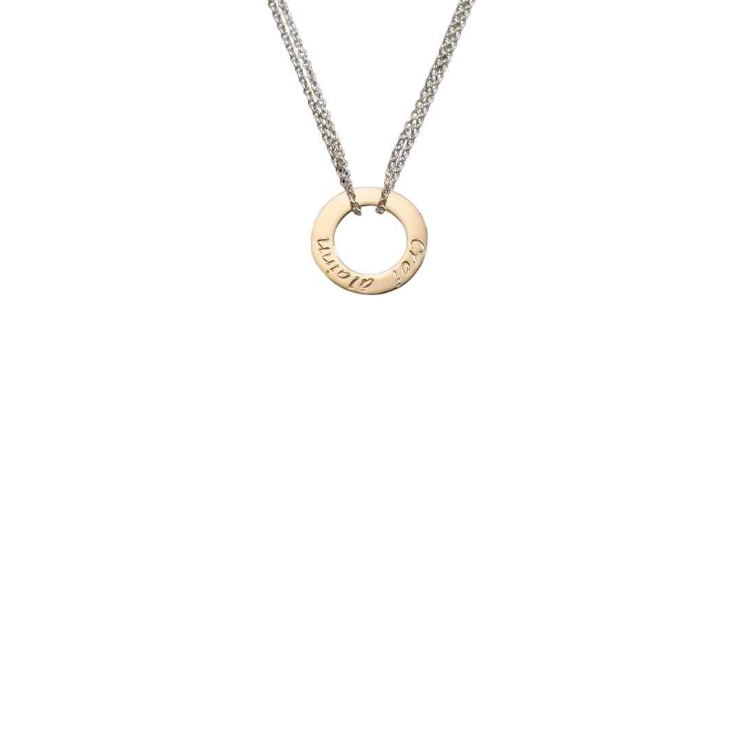 Enibas Silver Croí Álainn Necklace with 9ct Gold Disc