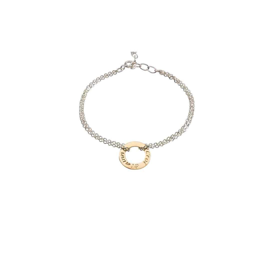 Enibas Silver Single Croí Álainn Bracelet with 9ct Gold Disc