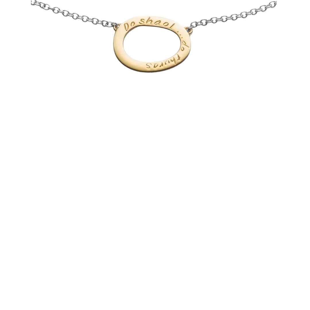 Enibas Silver Do Shaol, Do Thuras Necklace with 9ct Gold Oval Disc