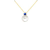 Pearl Drop Blue CZ Pendant – 9ct Gold
