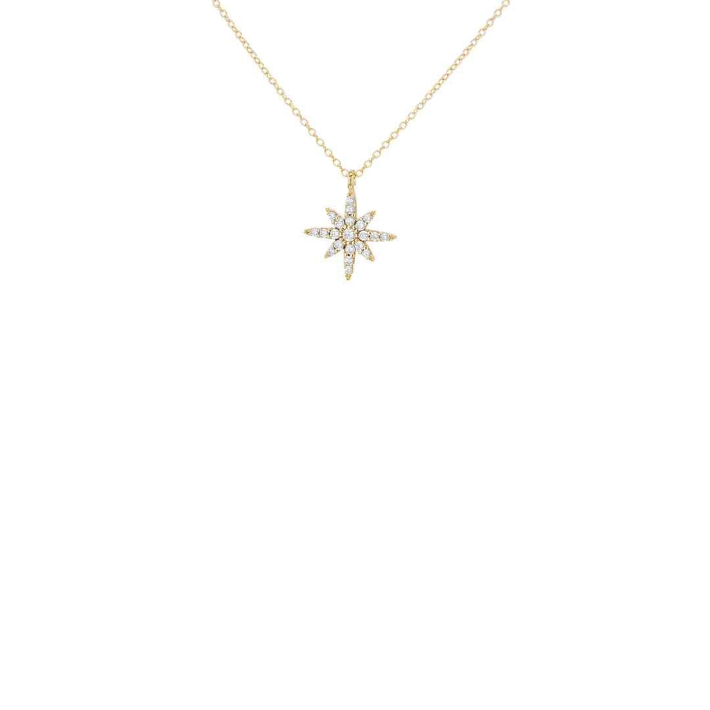 9ct Yellow Gold CZ North Star Adjustable Necklace