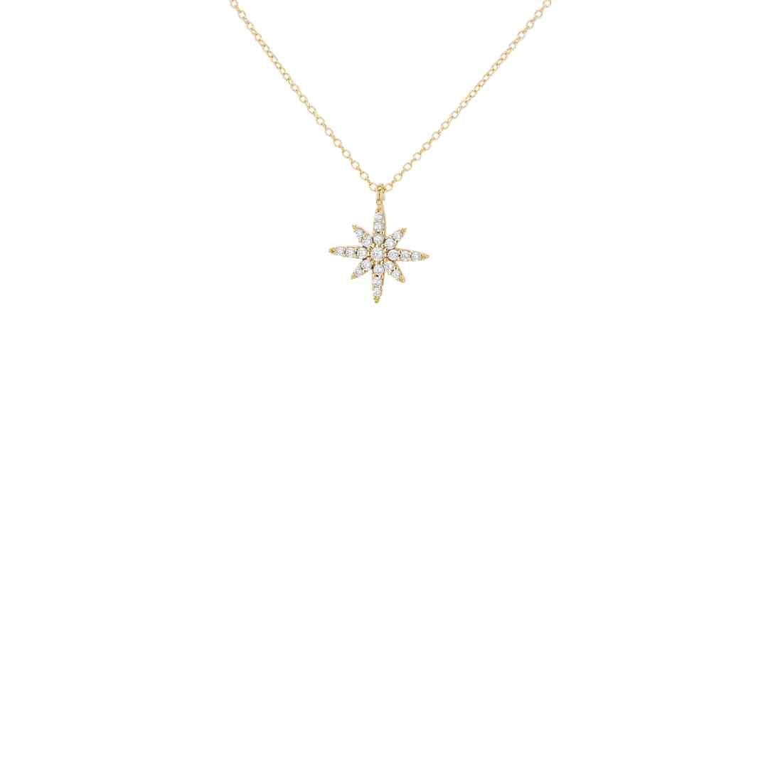 9ct Yellow Gold CZ North Star Adjustable Necklace