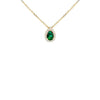 9ct Yellow Gold Green Pear Halo CZ Adjustable Necklace