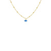 9ct Yellow Gold Blue Evil Eye CZ Fancy Necklace
