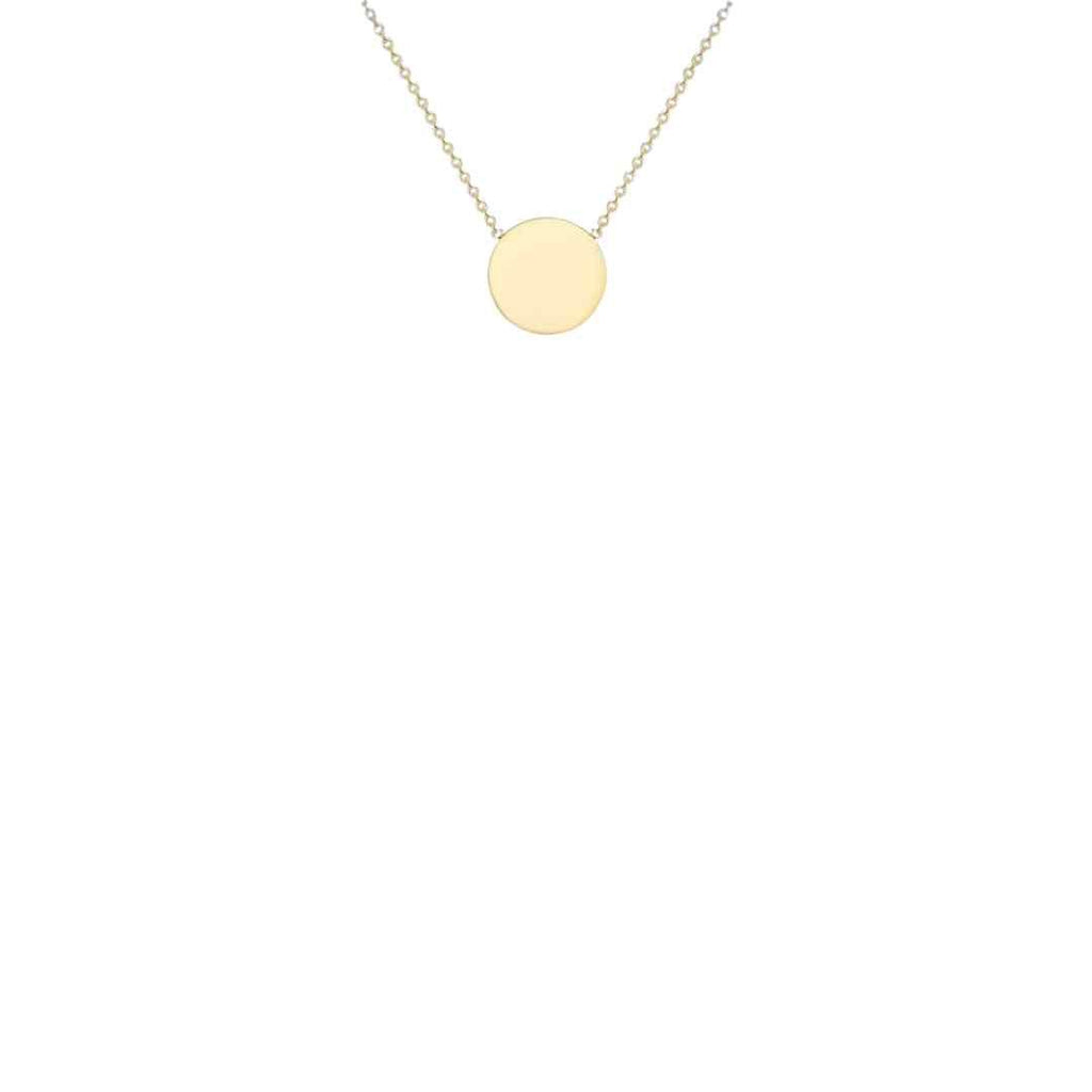 9ct Yellow Gold Polished Disc Motif Adjustable Necklace