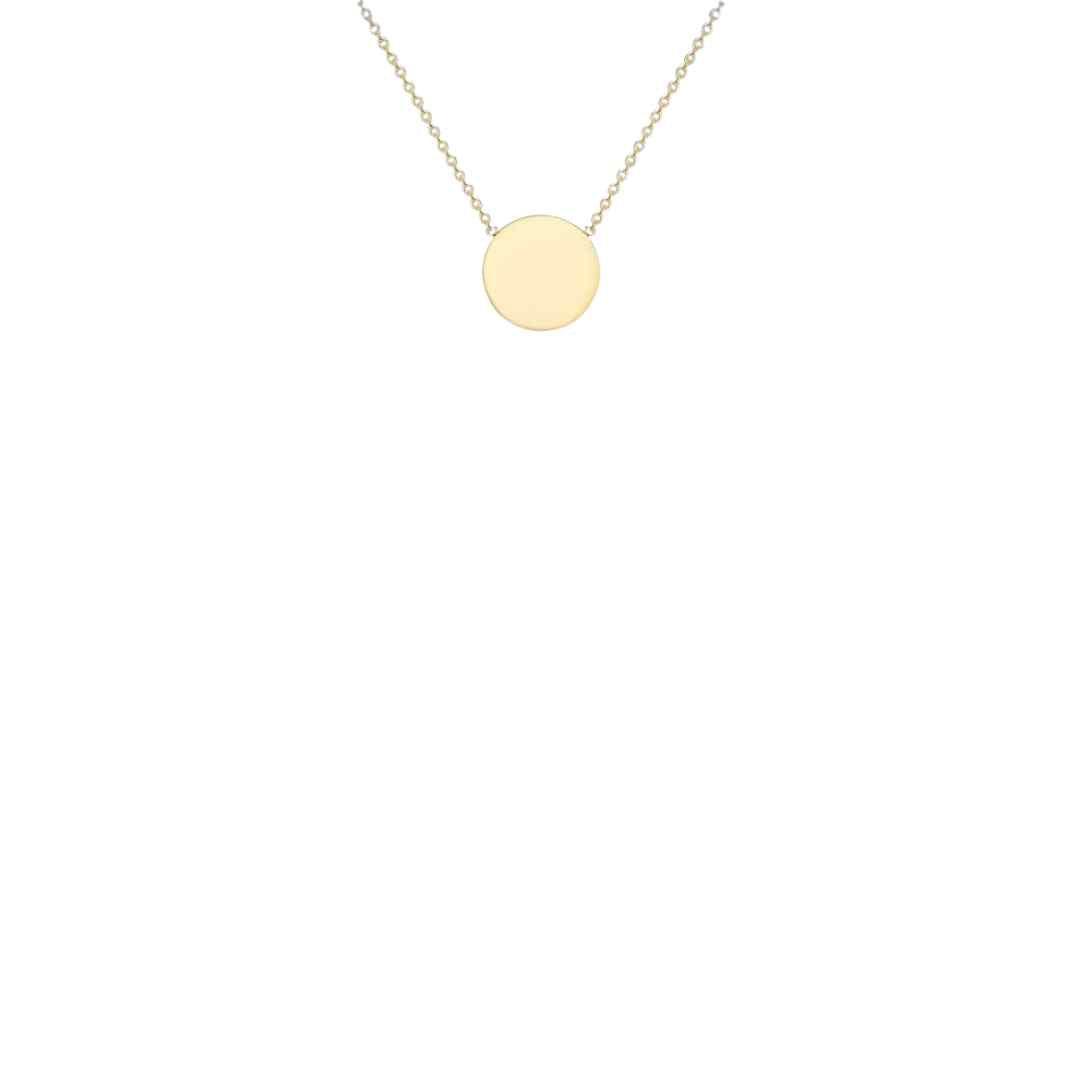 9ct Yellow Gold Polished Disc Motif Adjustable Necklace