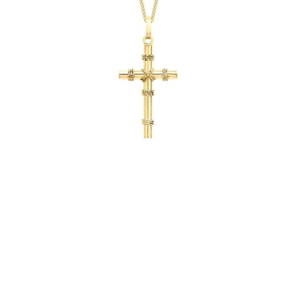 9ct Yellow Gold Decorative Cross Necklace