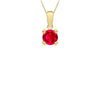 9ct Yellow Gold Magenta CZ Solitaire Pendant