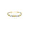 9ct 2‑Colour Gold CZ Link Bracelet
