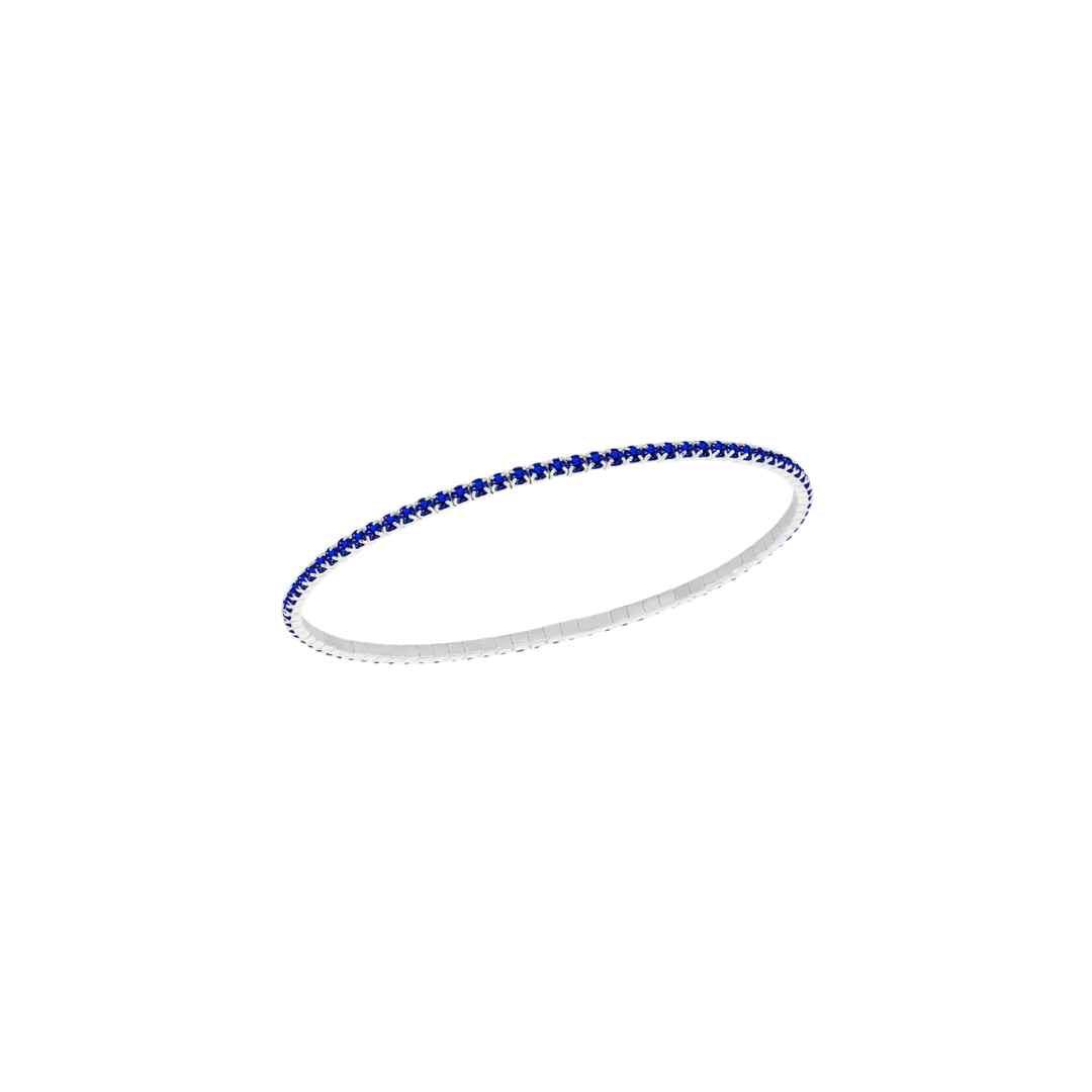 Sterling Silver Blue CZ Stretch Bracelet