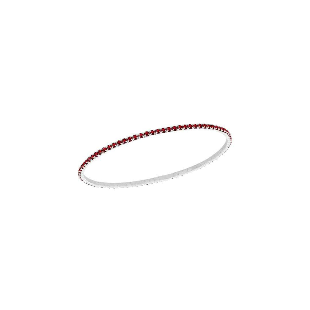 Sterling Silver Red CZ Stretch Bracelet