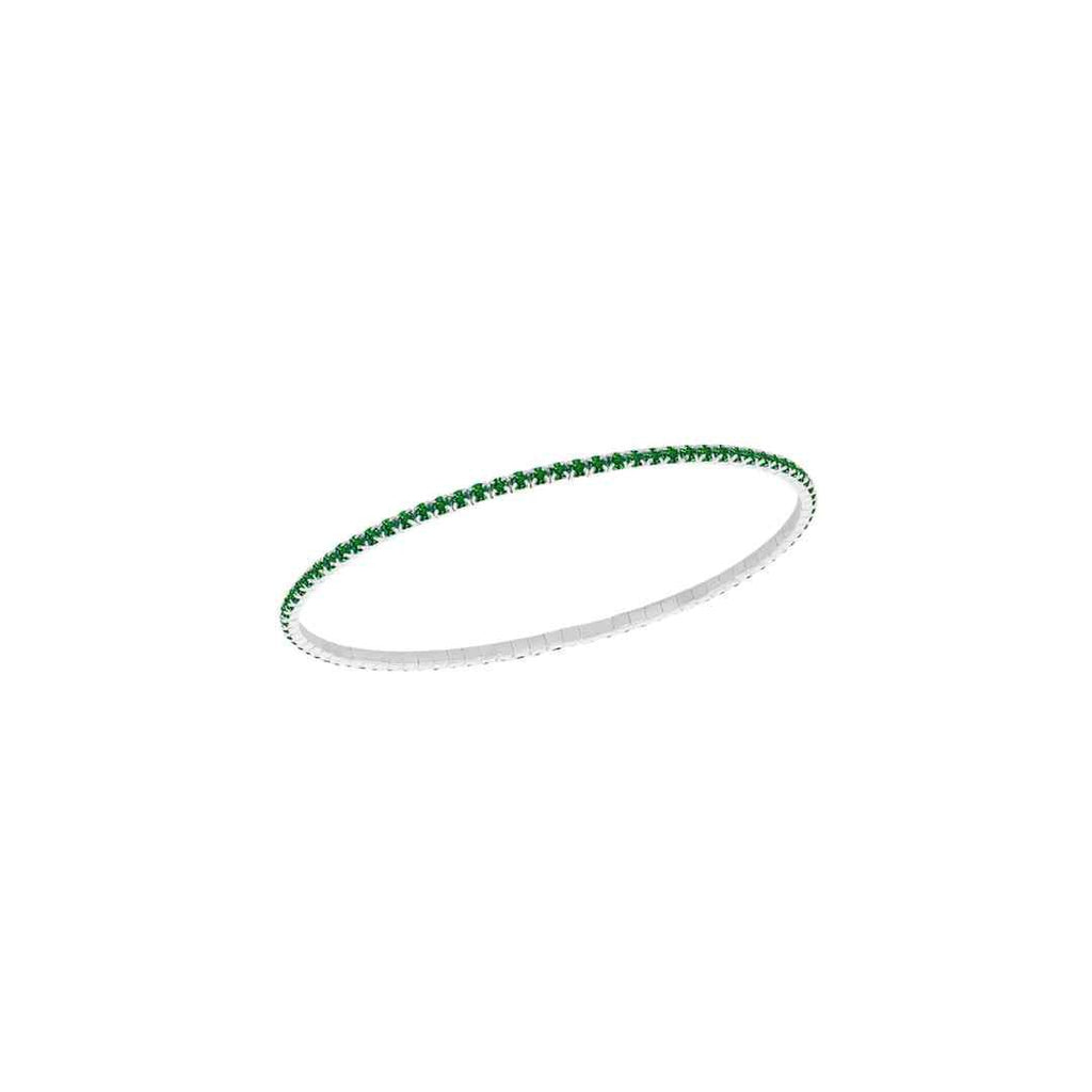 Sterling Silver Green CZ Stretch Bracelet