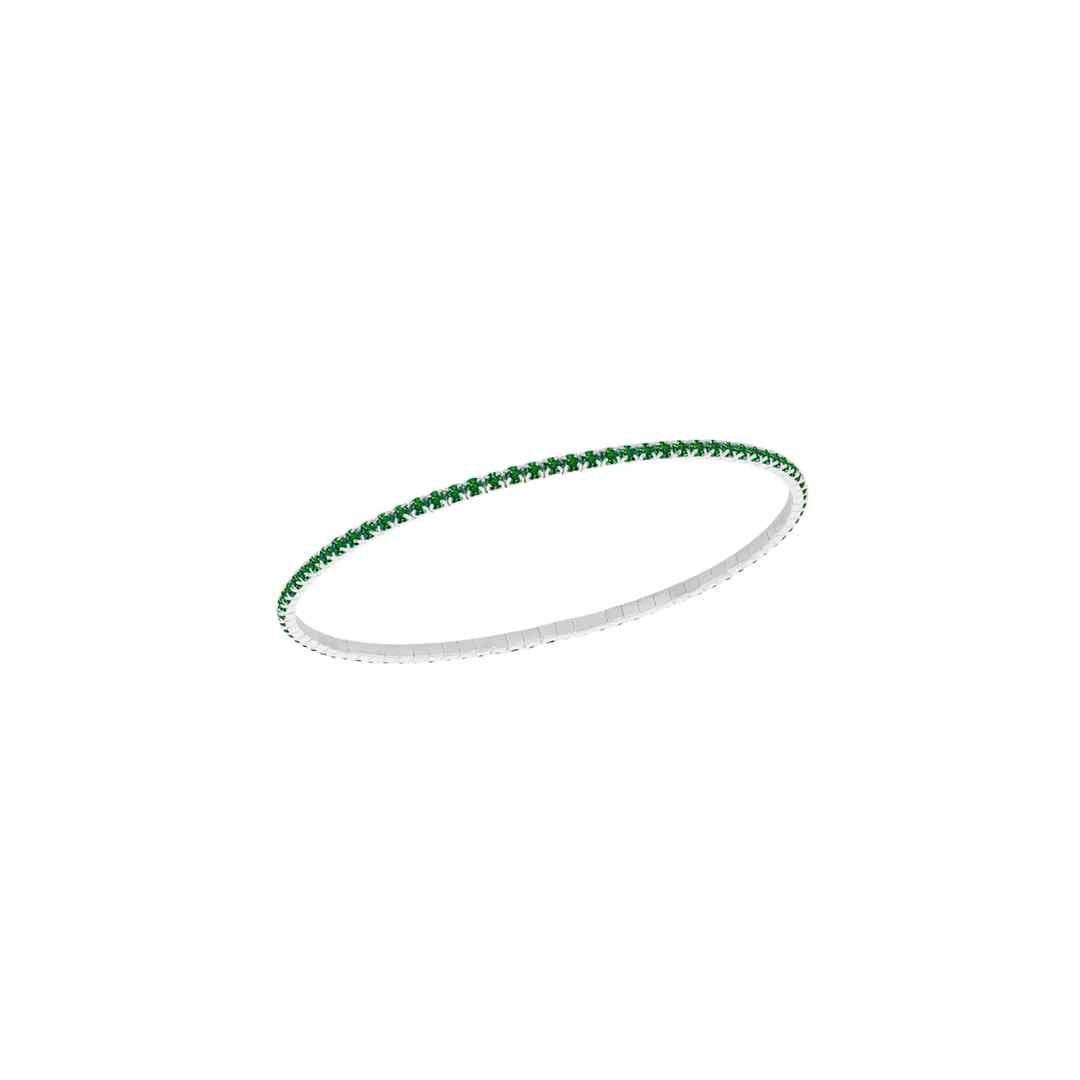 Sterling Silver Green CZ Stretch Bracelet