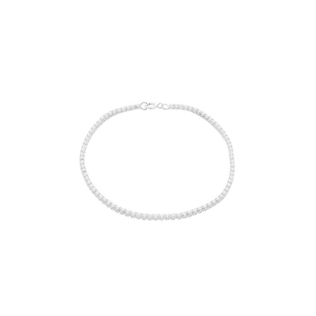 9ct White Gold CZ Tennis Bracelet