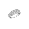 9ct White Gold CZ Pavé Set Tapered Ring
