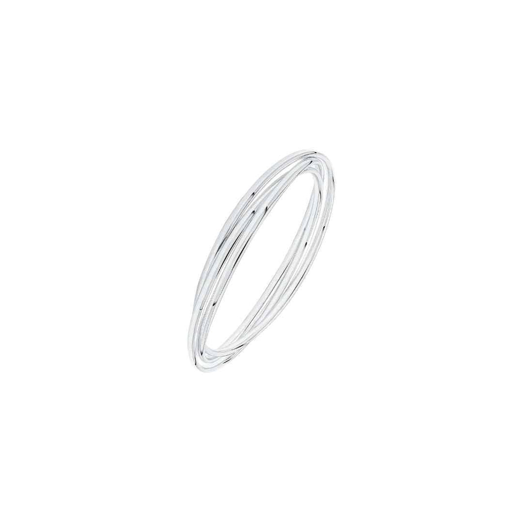 Silver 3mm Solid Court Russian Bangle