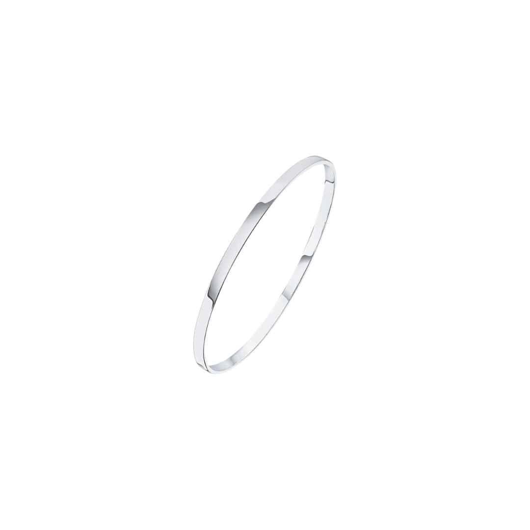 Silver 3.5mm Solid Flat Profile Bangle