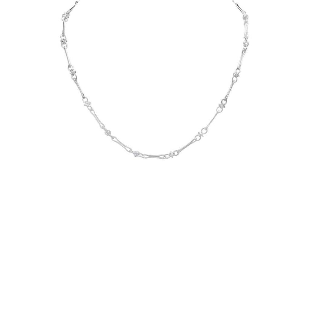 Silver 4.5mm Handmade Pinched Bar Knot Chain
