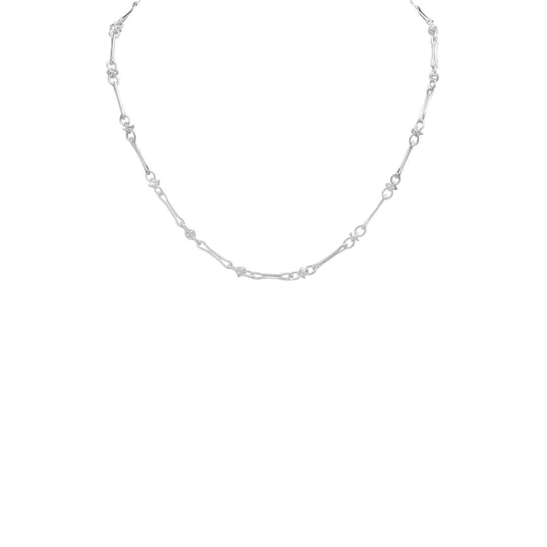 Silver 4.5mm Handmade Pinched Bar Knot Chain