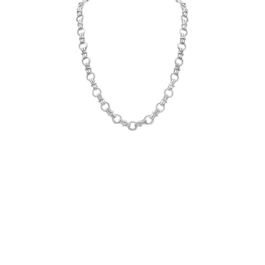 Silver 9.7mm Handmade Circle Round Link Chain