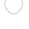 Silver 10.7mm Handmade Oval Pinched Link Chain Necklace
