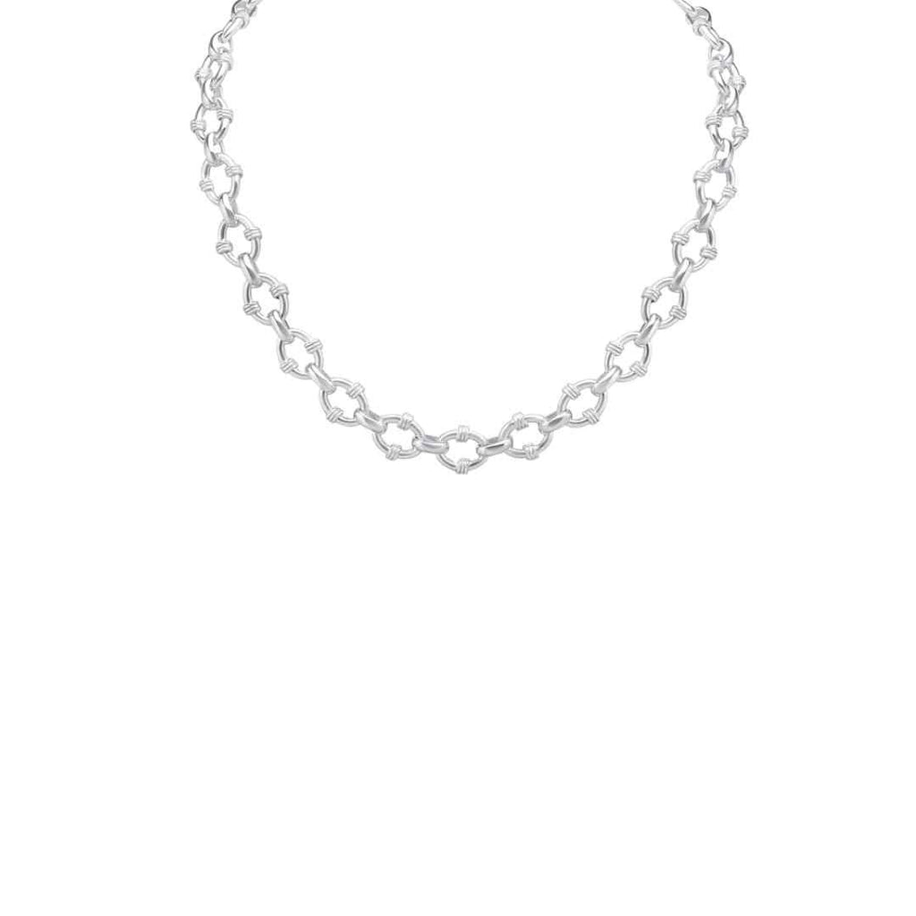 Silver 12.8mm Handmade Belted Oval Chain