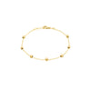 9ct Yellow Gold 7 Station Square Pebble Bracelet