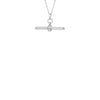 Sterling Silver Rhodium Plated CZ Round T-Bar Pendant