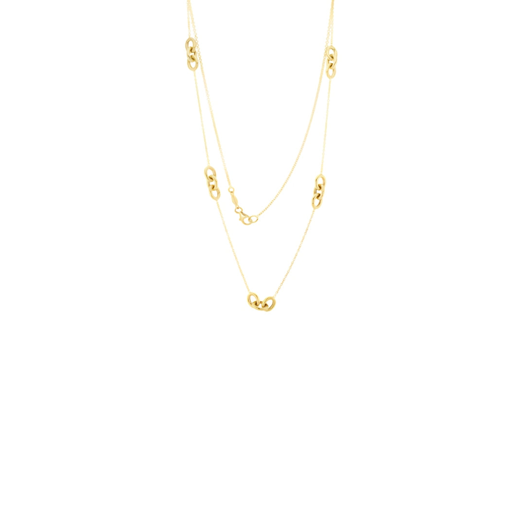 9CT Yellow Gold Oval Links & Chain Necklace 18"