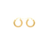 9ct Yellow Gold Diamond Cut Textured Round Hoop Creole Earrings