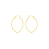 9ct Yellow Gold Diamond Cut Oval Creole Earrings